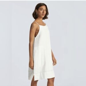 Everlane White 100% Linen Apron Dress